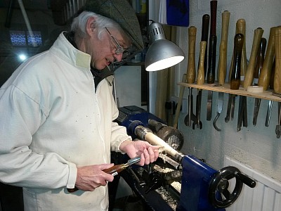 At the lathe